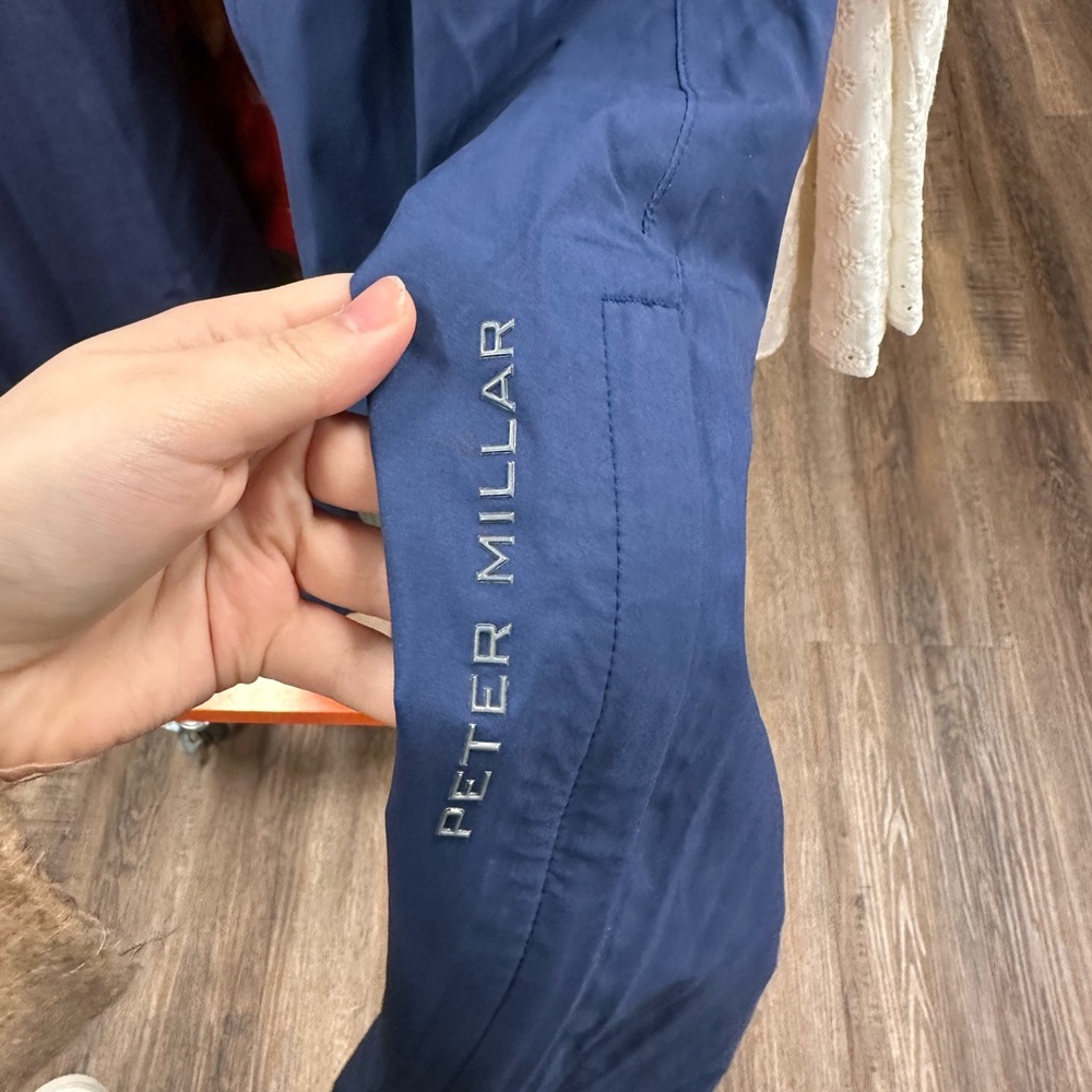 Peter Millar Navy Water Proof pull on golf pants Large - Picture 4 of 12